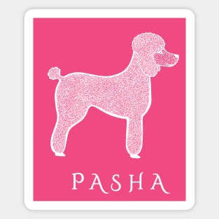 Pasha the Poodle - hot pink Magnet